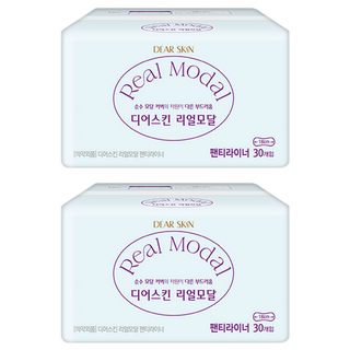 디어스킨 리얼모달 팬티라이너, 슈퍼롱, 30개입, 2개