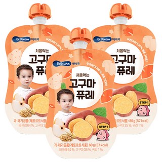 베베쿡 처음먹는 고구마 퓨레, 80g, 3개