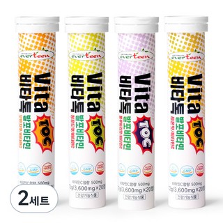 에버틴 비타톡 발포 비타민C 레몬맛+오렌지맛+청포도맛+블루베리맛, 80정, 2세트