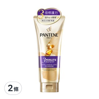 PANTENE 潘婷 3分鐘奇蹟護髮精華 多效損傷修護, 深層修護 染燙修護 秀髮光澤, 180ml, 2條