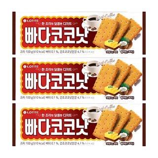 롯데웰푸드 빠다코코낫, 100g, 3개