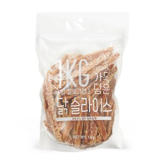 슈퍼츄 강아지 일킬로그램 가득담은 슬라이스 육포, 닭가슴살슬라이스, 1kg, 1개