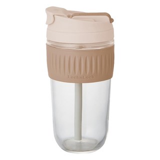 LocknLock 樂扣樂扣 清新耐熱玻璃兩用隨行杯, 奶茶, 500ml, 1個