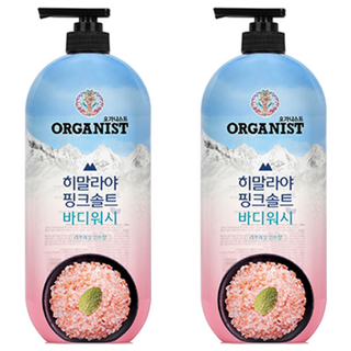 오가니스트 히말라야 핑크솔트 풍성한 거품 산뜻한 바디워시 민트향, 900g, 865ml, 2개
