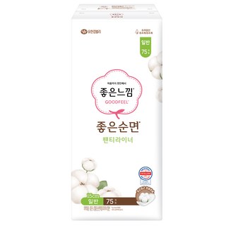 좋은느낌 좋은순면 데일리 팬티라이너, 일반, 75매입, 1개