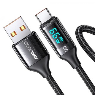 코드웨이 디스플레이 USB A타입-C타입 고속충전 케이블, 1.2m, 1개