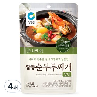 고메레시피 짬뽕 순두부찌개 양념, 140g, 4개
