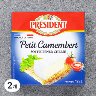 프레지덩 까망베르쁘띠 치즈, 125g, 1개입, 2개