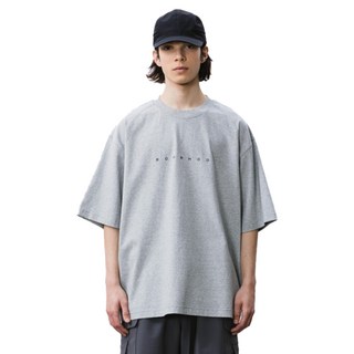 BOHRHOO 簡約字母印花T恤, 100%純棉, 花灰, XXL, 2XL(衣長77 胸寬67 袖長26)