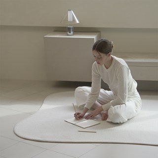 헤이베이 투톤샌드 워셔블 단모 대형 러그 사각엣지