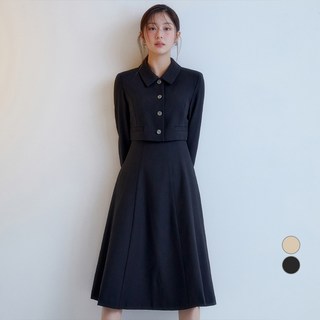 로엠 여성용 카라 2in1 롱 원피스