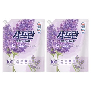 샤프란 섬유유연제 릴렉싱 아로마 리필, 2.1L, 2개