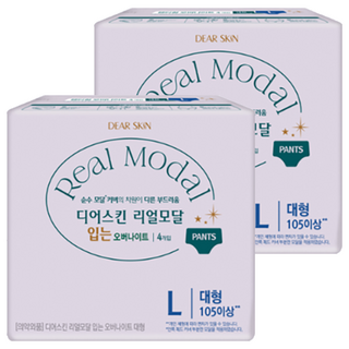 디어스킨 리얼모달 입는 오버나이트, 대형, 8개입, 2개
