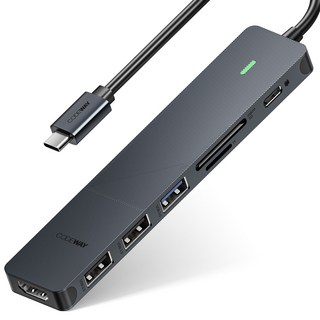 코드웨이 USB C타입 7 IN 1 노트북 맥북 멀티허브, 그레이, 1개
