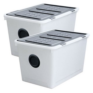 올리빙 도트 리빙박스, 다크그레이, 72L, 2개