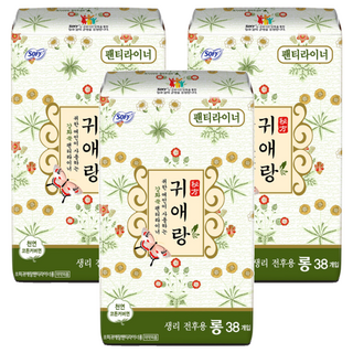 귀애랑 팬티라이너, 롱, 38개입, 3개
