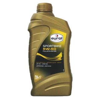 eurol 曜樂 SPORTBIKE 5W/50 4T 全合成酯類機車機油, API SN JASO MA認證, 1L, 1瓶