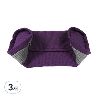 사랑예감 순면 피그먼트 원형 메밀 베개, 보라, 3개