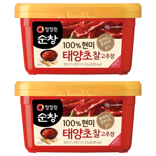 청정원순창 현미 태양초 찰고추장, 2kg, 2개 대표 이미지 - 고추장 추천