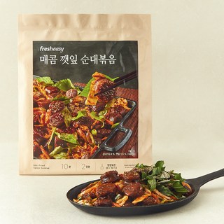 프레시지 매콤 깻잎 순대볶음 2인분, 627g, 1팩