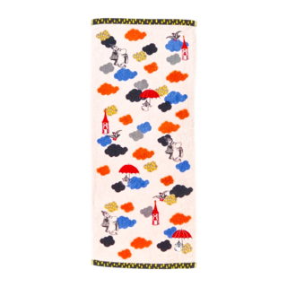 MARUSHIN 丸真 Moomin雲雨的冒險毛巾, 100%純棉 34x80cm, 雲雨的冒險, 1條