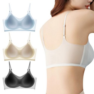 어나더디 패드 일체형 초슬림 아이스 에어핏 심리스 스트랩 브라탑 3종 세트