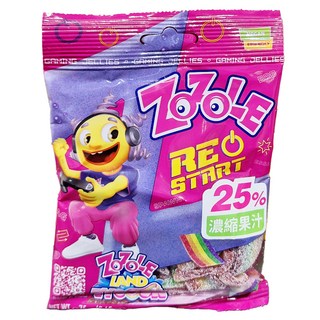 ZOZOLE 重新開機 果汁酸軟糖，25%濃縮果汁, 75g, 16包