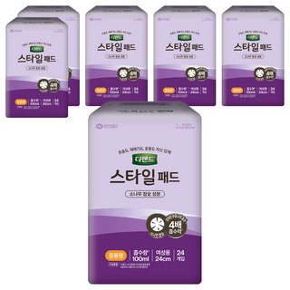디펜드 여성용 스타일 참숯 패드, 중용량, 24개입, 6개