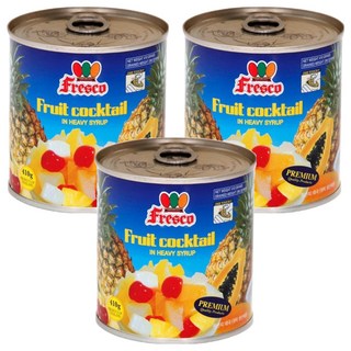 Fresco 후르츠 칵테일 통조림, 410g, 3개