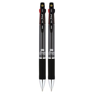 자바펜 제트 3볼 M 다색펜 0.7mm, 메탈릭블랙, 2개