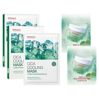 Cell Fusion C 積雪草舒緩冰感面膜 5片入+積雪草舒緩冰感爽膚棉片 10片入, 2組
