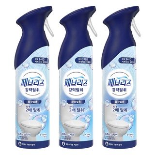 페브리즈 에어 화장실용 강력 탈취제 프레시 스카이 본품, 165g, 3개