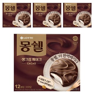 몽쉘 생크림케이크 카카오, 408g, 4개