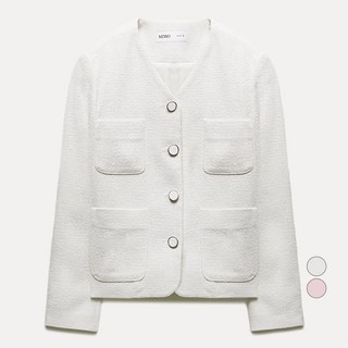 미쏘 여성용 브이넥 트위드 자켓