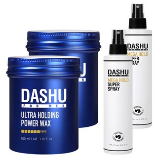 다슈 메가 홀드 슈퍼 스프레이 250ml + 울트라 홀딩 파워 헤어왁스 100ml 세트, 2개