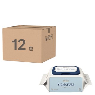 Bebesup Signature系列 嬰幼兒濕紙巾 掀蓋式, 藍色款, 20抽, 12包, 20張