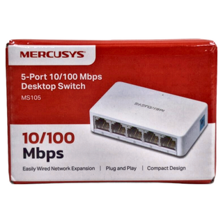 MERCUSYS 水星網路 5-Port 10/100Mbps Desktop Switch, 輕鬆有線網路擴展, 即插即用, 緊湊型設計, MS105, 1台