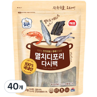 해표 멸치디포리 다시팩, 150g, 4개
