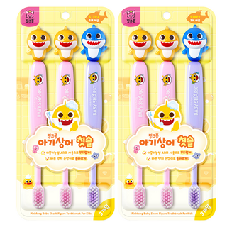 아텍스 핑크퐁 아기상어 피규어 칫솔 3p 세트 STEP2, 혼합색상, 2세트