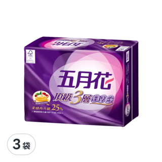 五月花 頂級蓬厚柔三層抽取衛生紙 玫瑰果油, 100張, 72包