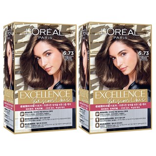 L'OREAL PARiS 巴黎萊雅 優媚霜時尚魅力系列 染髮霜 6.73 亞麻灰棕色, 6.73 亞麻灰棕, 2盒