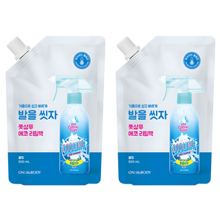 온더바디 코튼풋 발을 씻자 풋샴푸 쿨링 리필, 1개입, 2개, 500ml