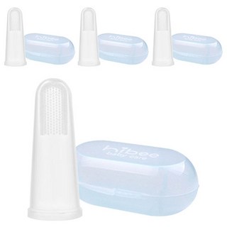 하이비 실리콘 손가락칫솔 + 케이스, 혼합색상, 4개