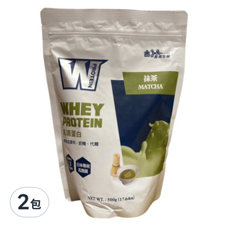 義美生醫 W PROTEIN乳清蛋白飲 抹茶, 2包, 500g