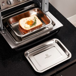 바겐슈타이거 연마제 없는 웨이브 오븐 스텐 사각트레이, 밧드 +트레이, 1개