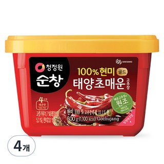 청정원순창 태양초 매운고추장 골드, 500g, 4개