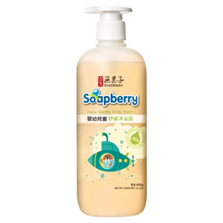 SOAPBERRY 古寶無患子 嬰幼兒童舒緩沐浴露,溫和潔膚,專利植物舒緩配方,天然乳木果油保濕, 400g, 1罐