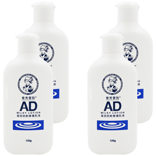 MENTHOLATUM 曼秀雷敦 AD高效抗乾修復乳液,專為乾癢肌設計,深層滋潤保濕,舒緩肌膚,120g, 4瓶