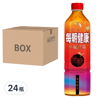 每朝健康 熟藏紅茶 無糖, 錫蘭紅茶 阿薩姆紅茶, 650ml, 24瓶
