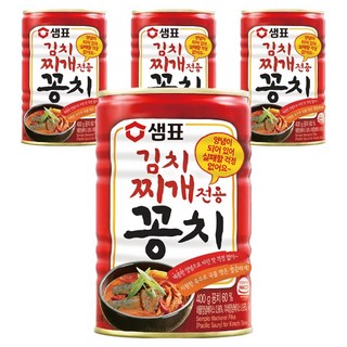 샘표 김치찌개 전용 꽁치 통조림, 400g, 4개